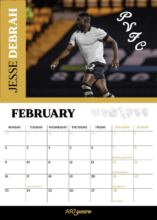 2026 Calendar - Port Vale Store