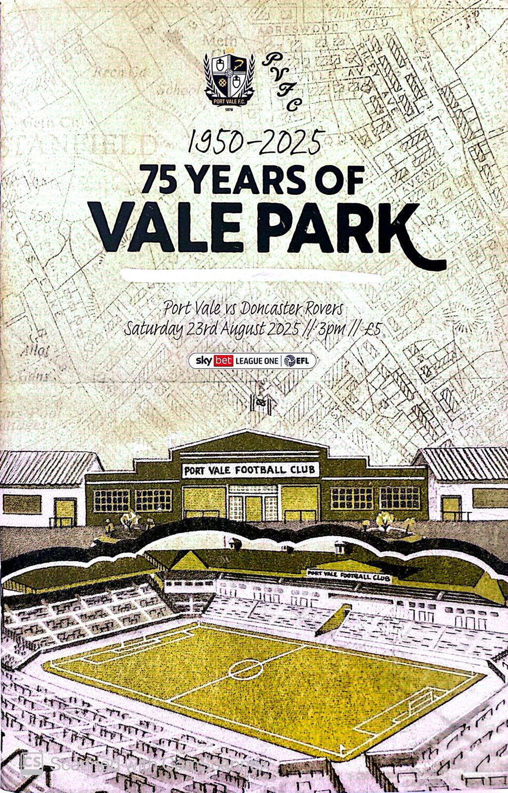 75 Years Of Vale Park Programme