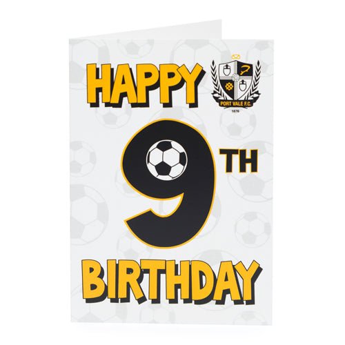 9th Birthday Card - Port Vale Store