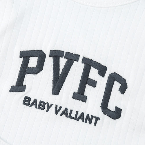 Text 'PVFC BABY VALIANT' on a white background