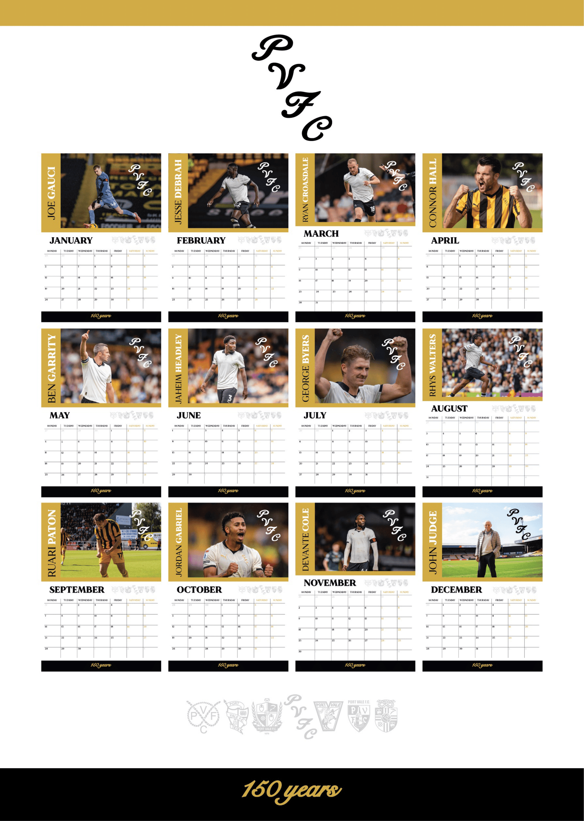 2026 Calendar - Port Vale Store