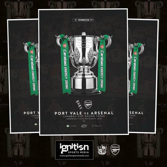 Port Vale vs Arsenal Carabao Cup Round Three Programme - Port Vale Store